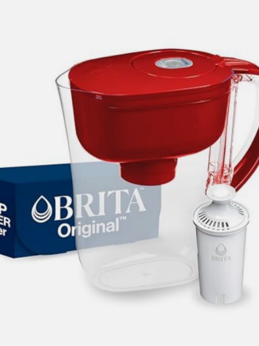 Brita Metro 6 Cup Red Water Filter Pitcher BPA Free with Standard Filter